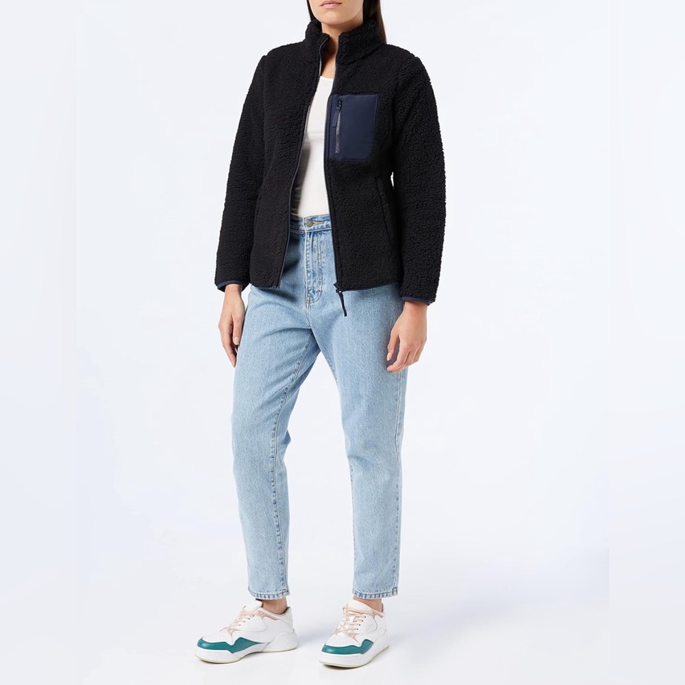 Amazon Essentials Women's Sherpa Long-Sleeve Mock Neck Full-Zip Jacket